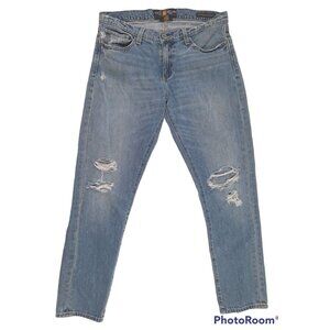 Lucky Brand Women's Sienna Slim Boyfriend Distressed Blue Denim Jeans Size 4/27